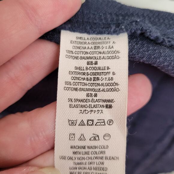 Free People blue denim flared raw hem ribbed duster jacket size M hippie grunge - Picture 7 of 10